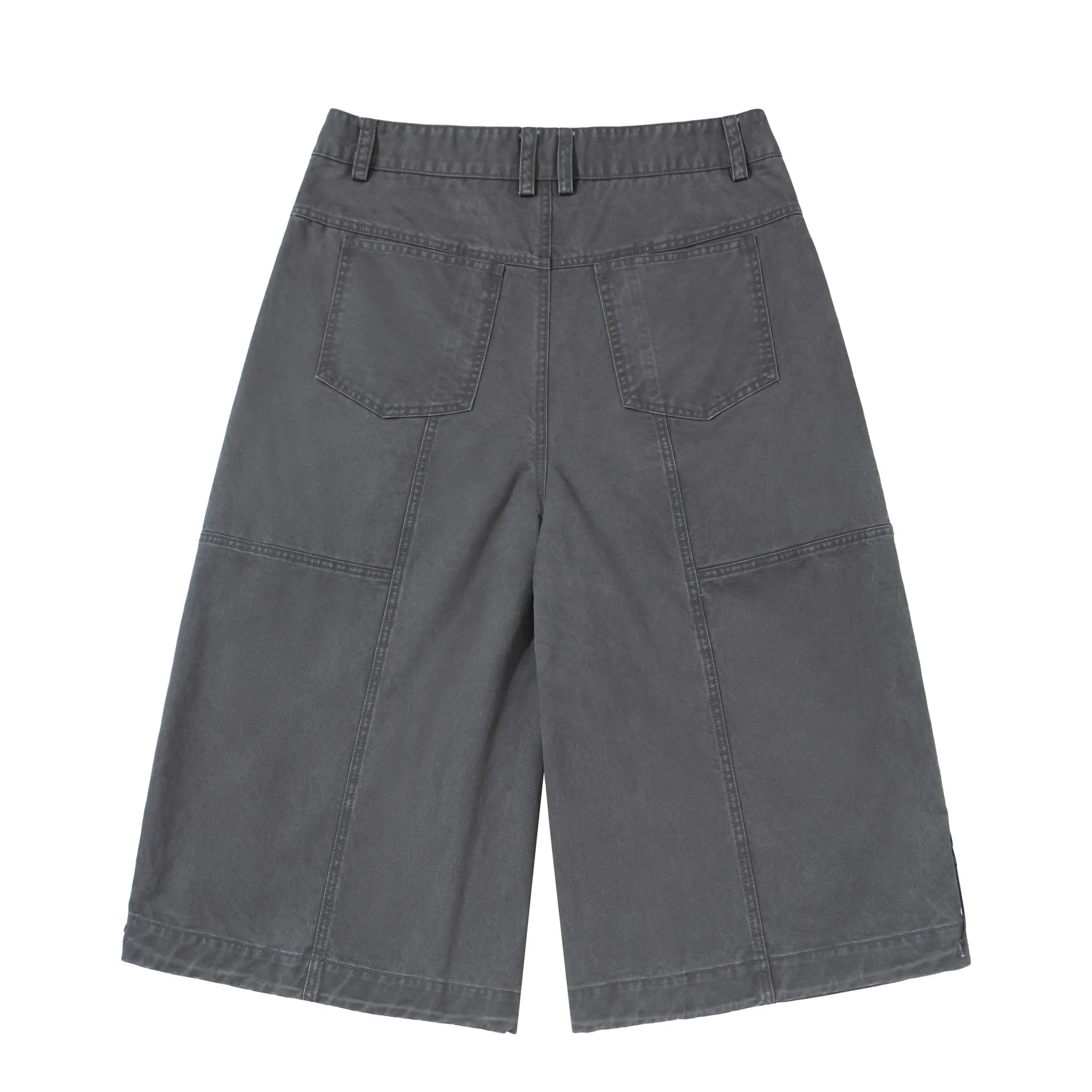 Summer 2026 American Retro Washed Distressed Workwear Six Quarter Pants for Men and Women Loose Wide Leg Six Quarter Casual Pant