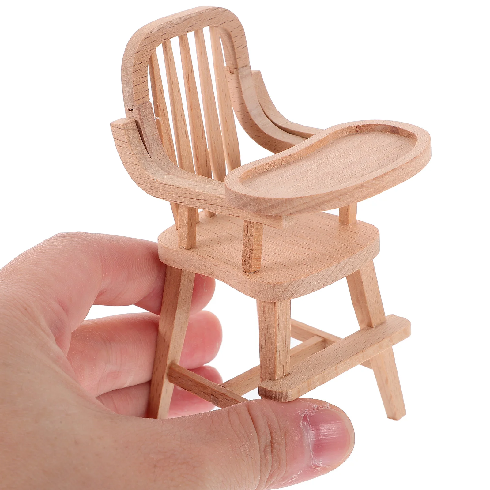 เฟอร์นิเจอร์บ้าน Mini Decor เก้าอี้ประดับตกแต่ง Miniature Highchair ของเล่น