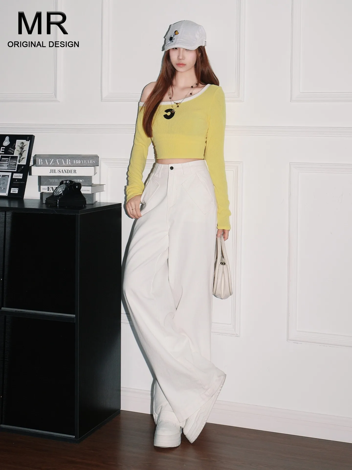 

Белые женские джинсы в американском рабочем стиле, широкие, прямые, свободные, удлиненные, с высокой талией, повседневные, новинка 2026 года