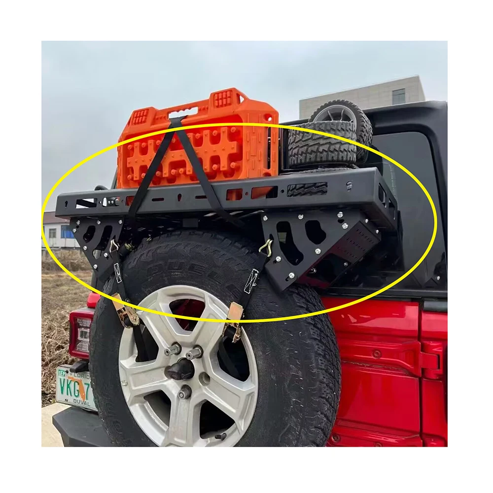 

Lantsun JL1310 Aluminum Alloy Spare Tire Storage Rack for All off Road for for wrangler JK JL JT
