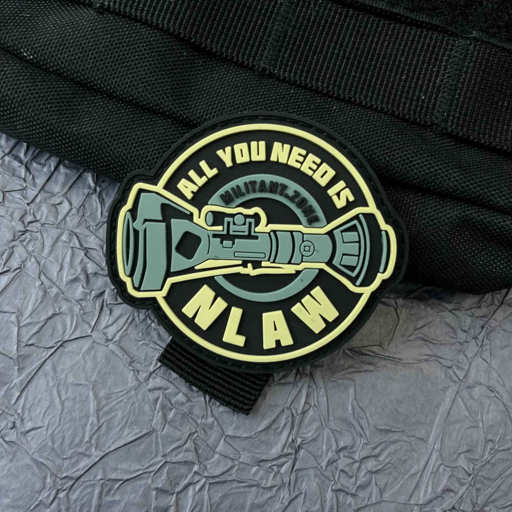 ”All You Need Is Nlaw“ 3D Military Patch Pvc Tactical Backpack Patches on Clothes Hook and Loop Stickers Appliques for Clothing