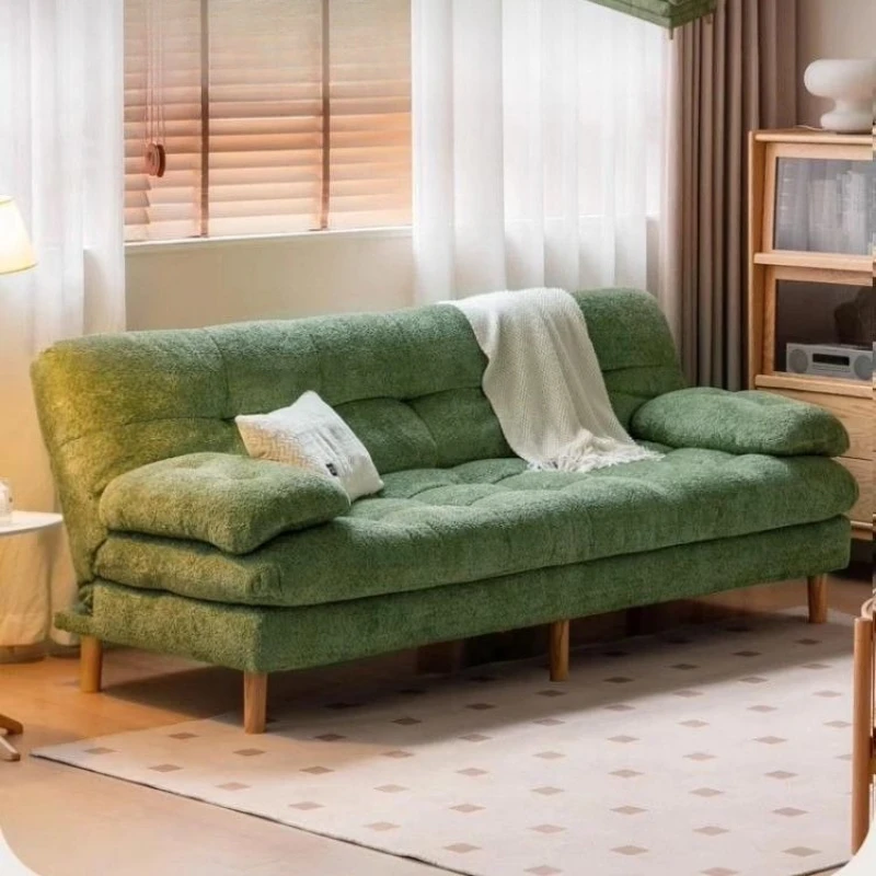 Folding sofa bed chenille velvet multi-functional dual-purpose small apartment living room