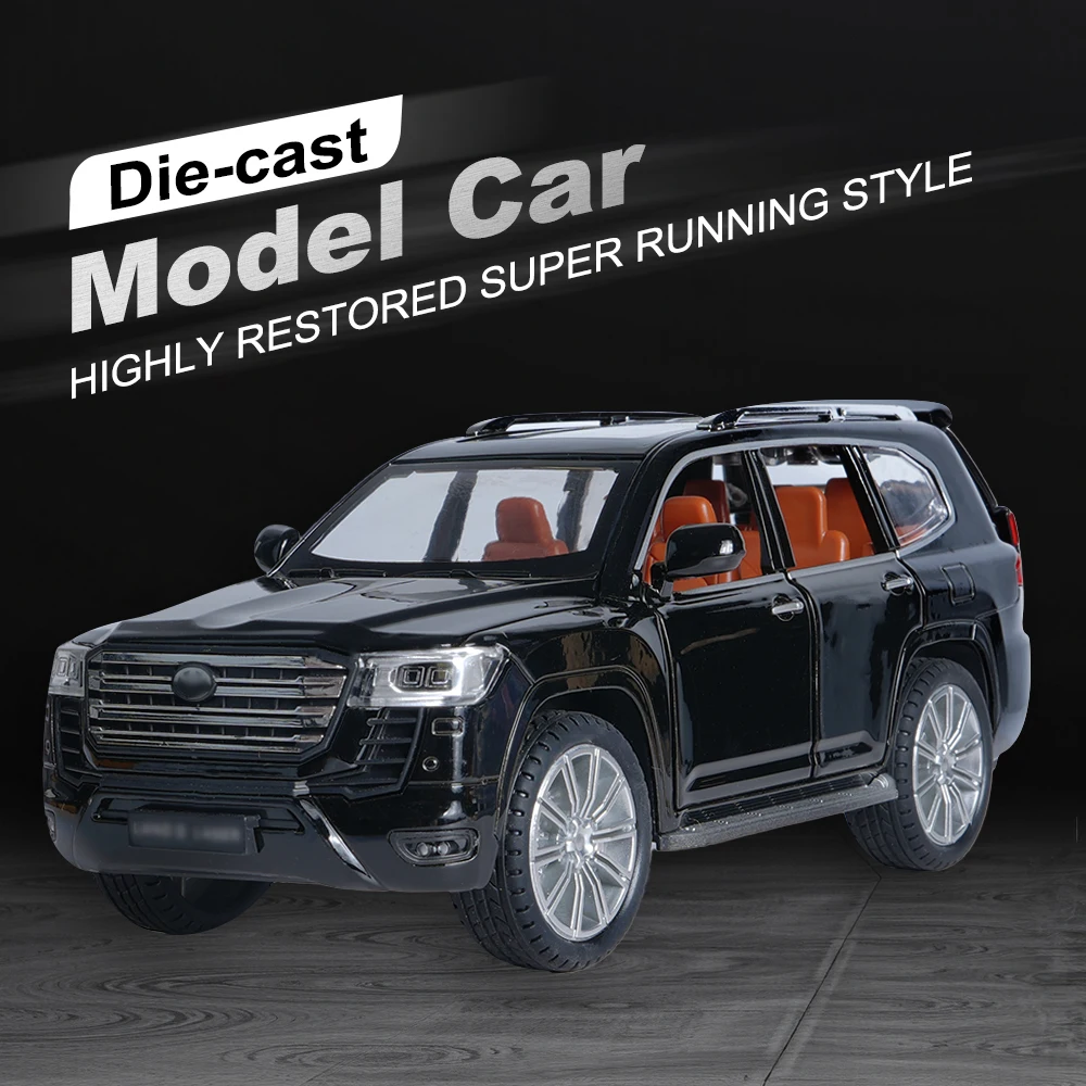 

Машинки-игрушки Land Cruiser LC300 Street Version для взрослых, масштаб 1:24, модифицированные металлические модели машин из литого металла, масштаб 1:32, цвет черный, подарки для любителей моделей автомобилей