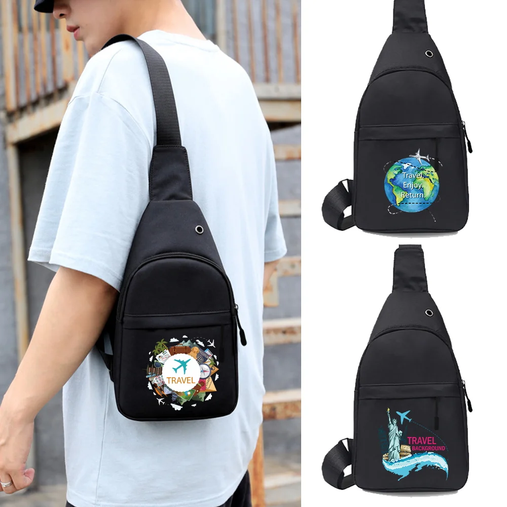 Anti-Diefstal Borst Tassen Voor Mannen Vrouwen Multifunctionele Crossbody Tas Reispatroon Print Schouder Messenger Tassen Korte Trip Handtas