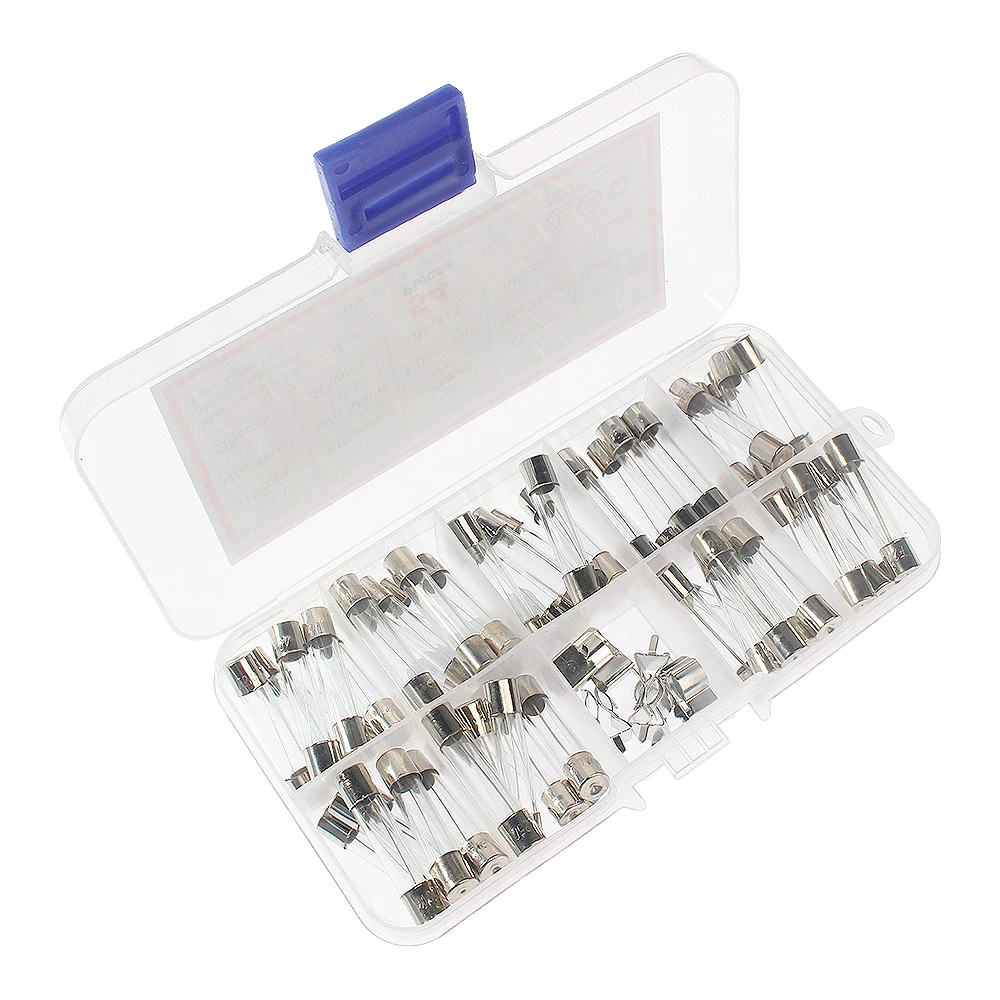 54pcs box 6x30mm glass fuse 2.5A~20A fuse Mixed Fuse