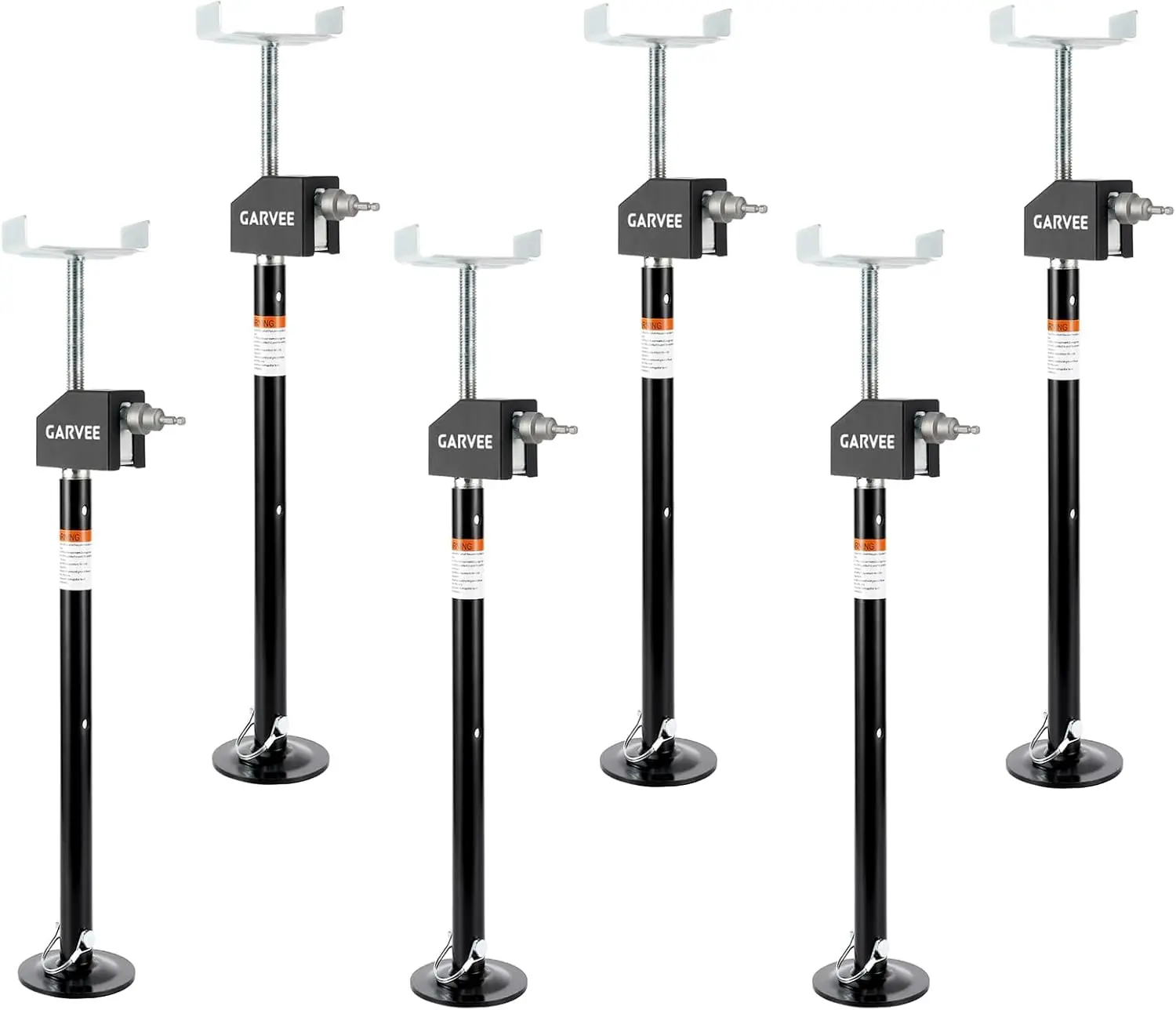 Tacleekii 6 Pack RV Pull Out Stabilizer Jack 30lb Heavy Duty Support, 21"-34" Quick Lift, Adjustable - Drill and Hand Crank Compatible for Campers, Travel Trailers