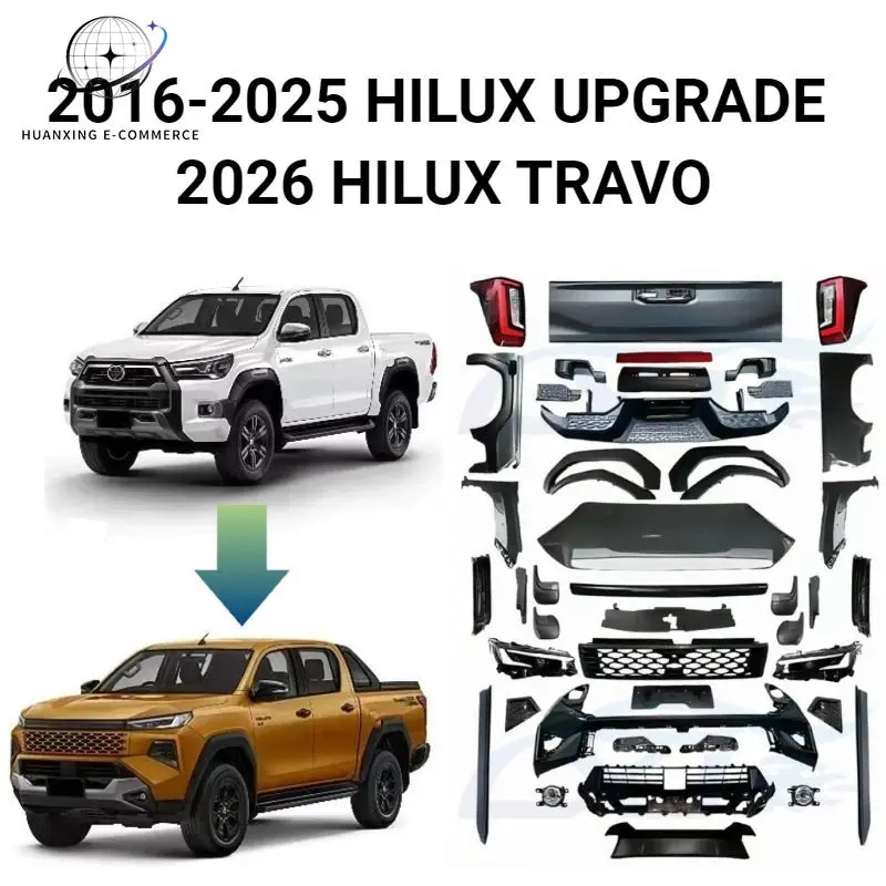 Factory Direct SaleREVO ROCCO GR SPORT UPGRADE Body Kit for Toyota Hilux Travo 2026+ Upgrade Side Step Car Lamps Facelift Bodyk