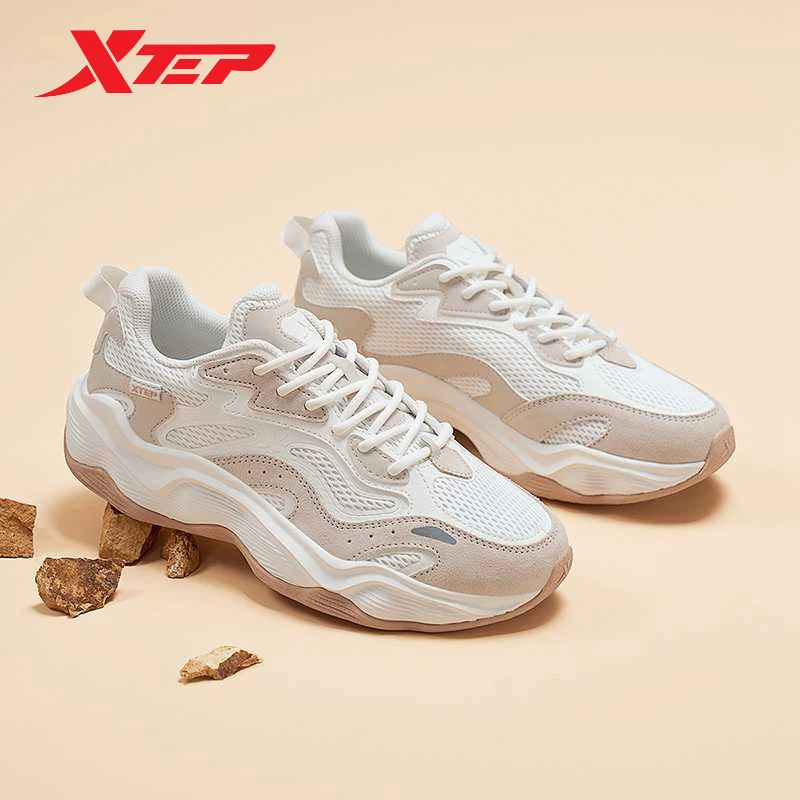 Xtep Casual Shoes For Men 2024 Summer Comfortable Fashion Men's Sports Shoes Increase Non-Slip Lace Up Sneakers 876219320038