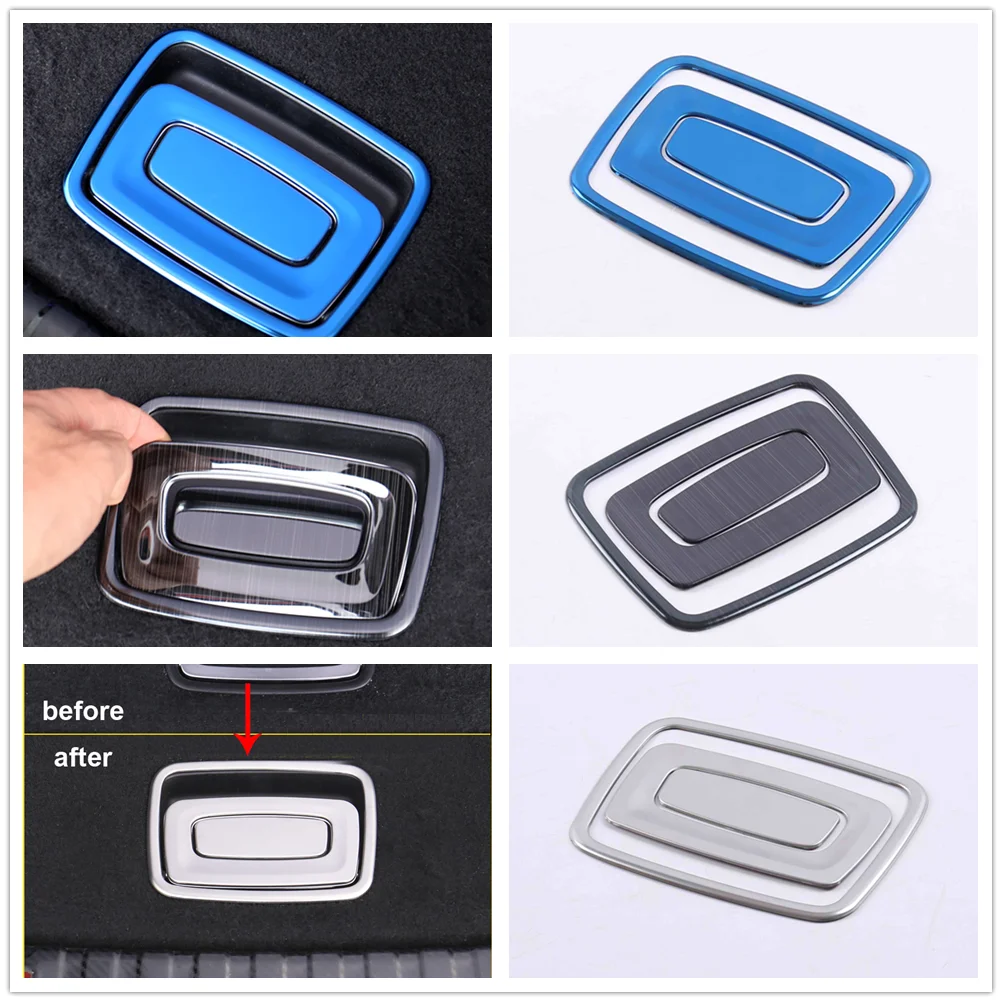 

For MG HS 2017 - 2021 2022 Accessories Stainless Steel Car trunk Rear Spare Tire Handle Panel Trims Tailgate Tail Door Inside