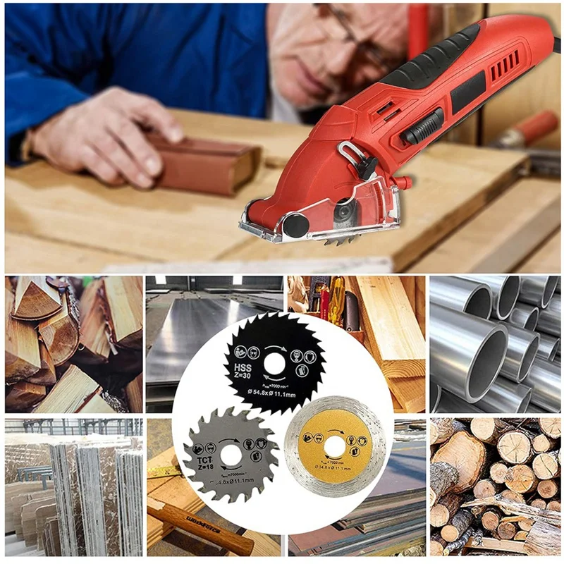 3Pcs HSS Circular Saw Blade Cutting Blade Rotary Tool Cutting Disc For Wood Cutting Outer Diameter 54.8Mm/2.15Inch Easy To Use