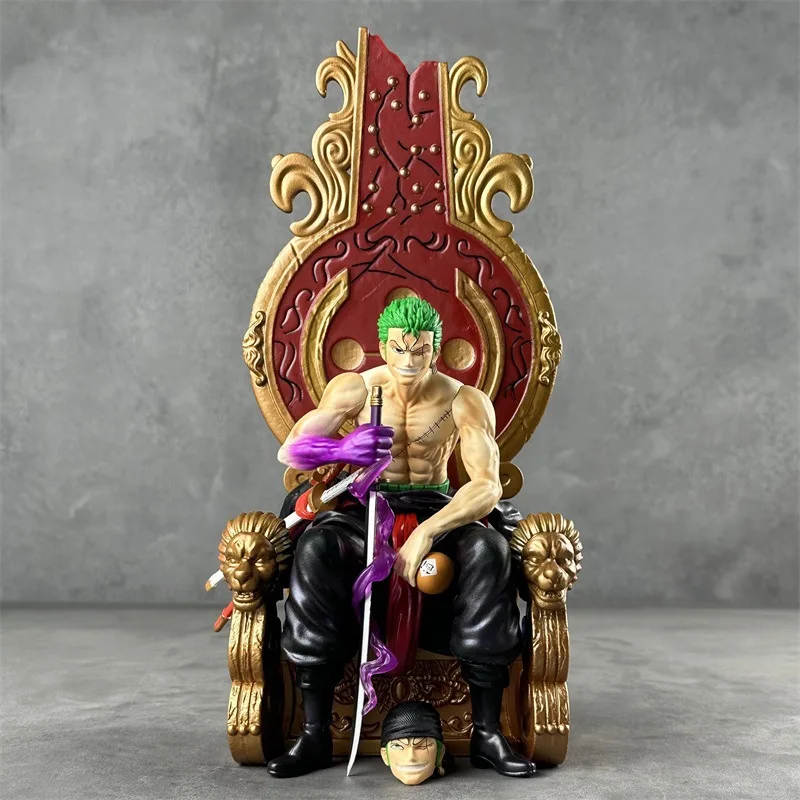 Nuovo Anime One Piece Roronoa Zoro Action Figures Trono Seduto Postura Serie Figurine Raccogliere Modello Giocattolo Decorazione Regali