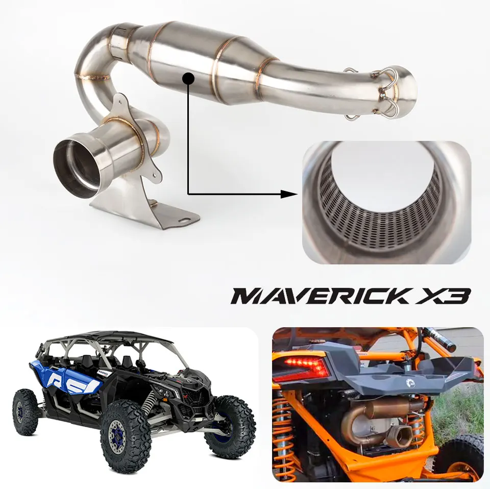 Motorcycle ATV UTV exhaust muffler for Can Am Maverick X3 Turbo R & RR Max X3 Turbo Maverick X3 exhaust Muffler 2017-2023