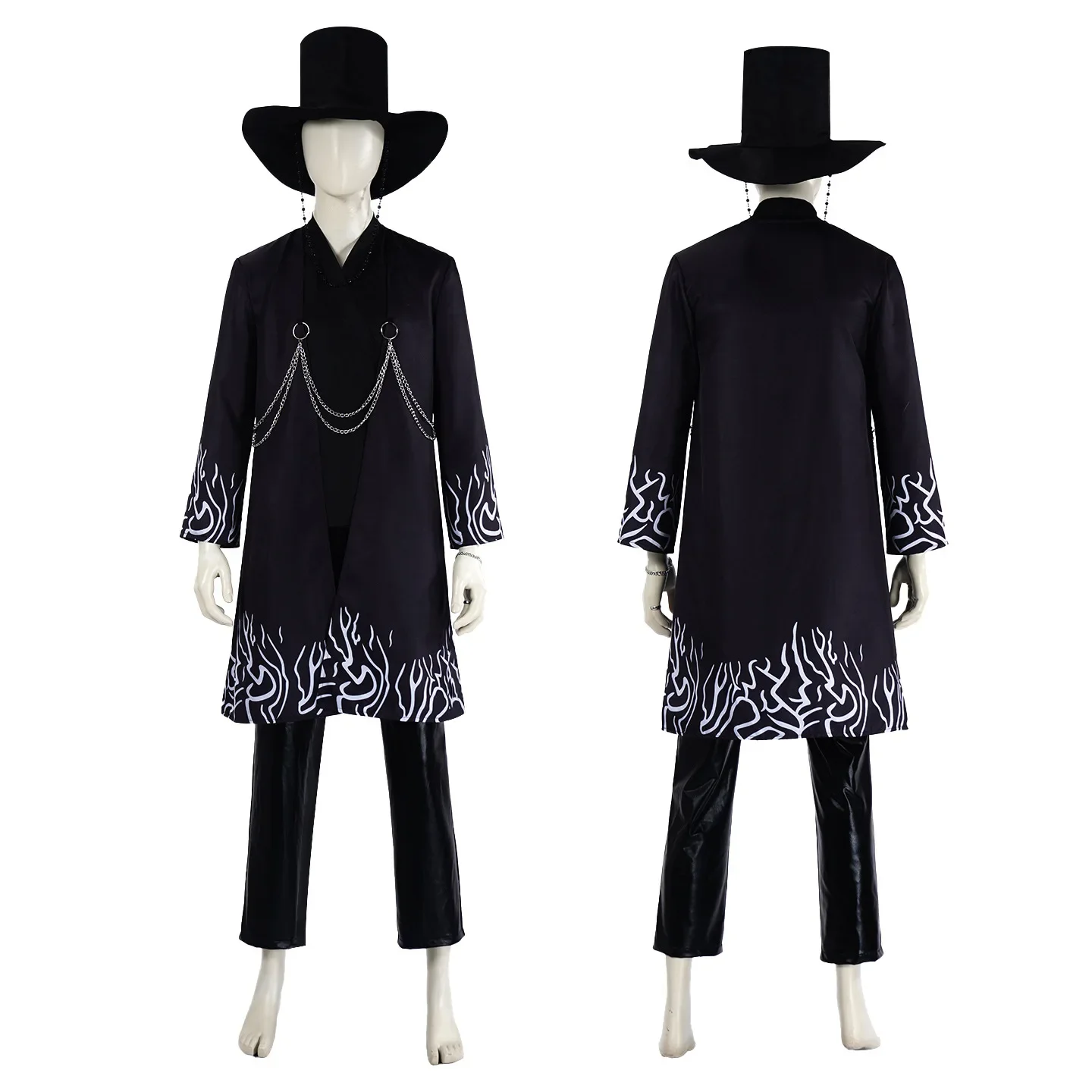 

Kpop Anime Demon Cosplay Hunters Saja Boy Jinu Black Ghost Team Uniform Beads Hat Costume Roleplay Halloween Carnival Party Men