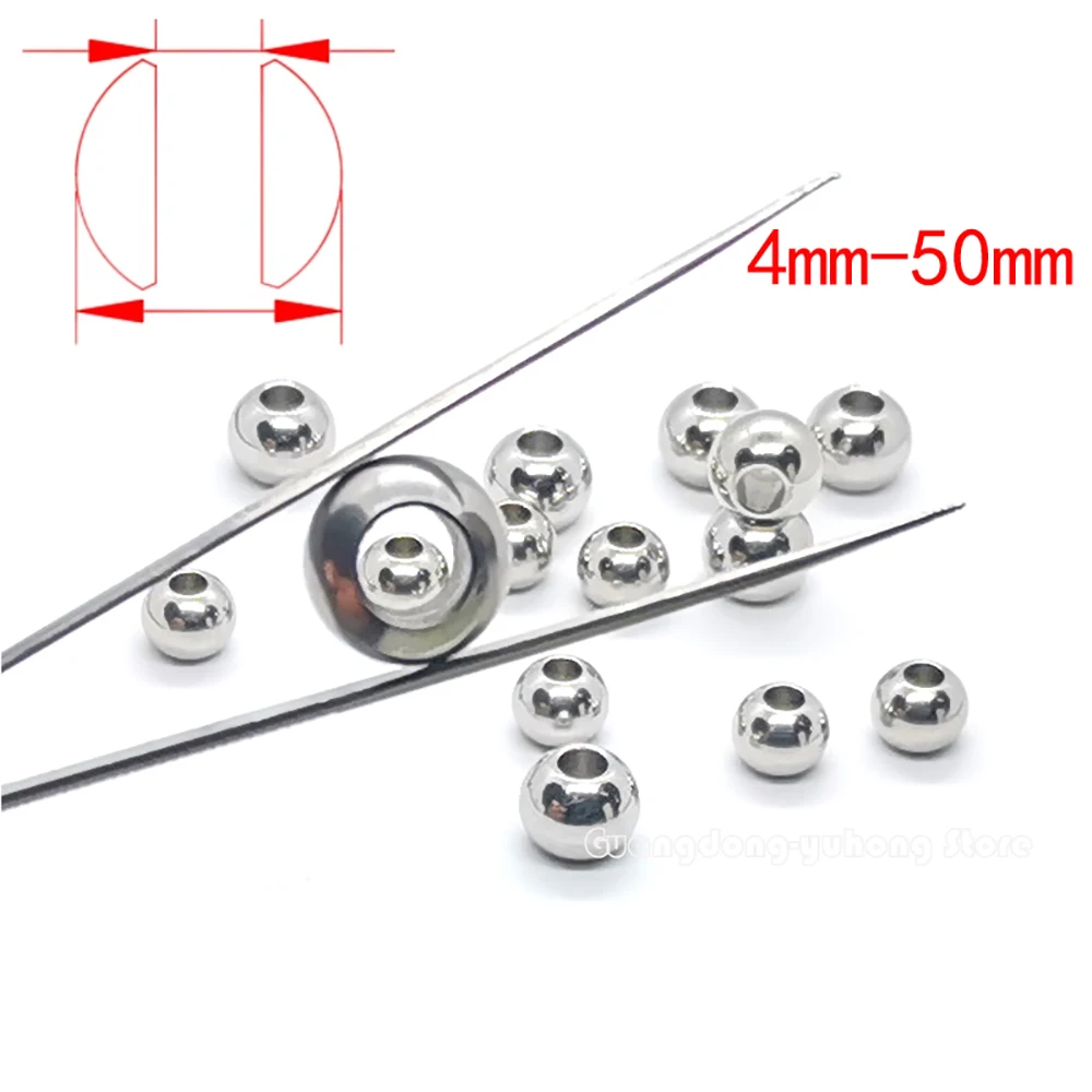 Solid Unthreaded Stainless Steel Drilling Ball Dia 3/4/5/6/7/8/10/11/12/13/14/15 To 60mm DIY Jewelry Making Hardware Accessories