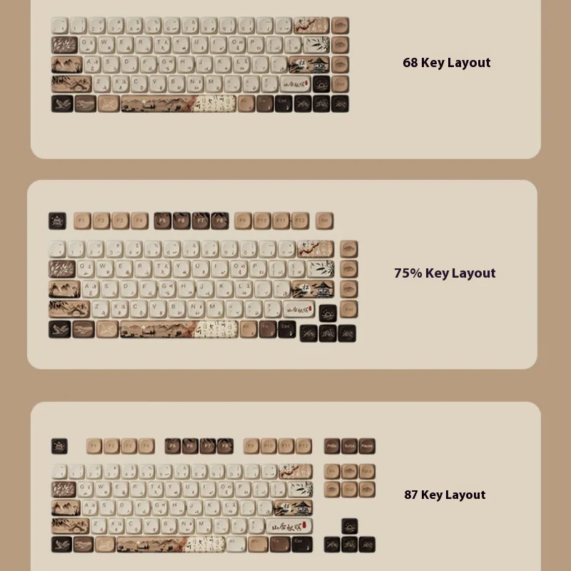 Imagem -02 - Akko Personalizado Pbt Keycap Teclado Mecânico Névoa de Outono Moa Original Estilo Antigo Altamente Sublimado Outono