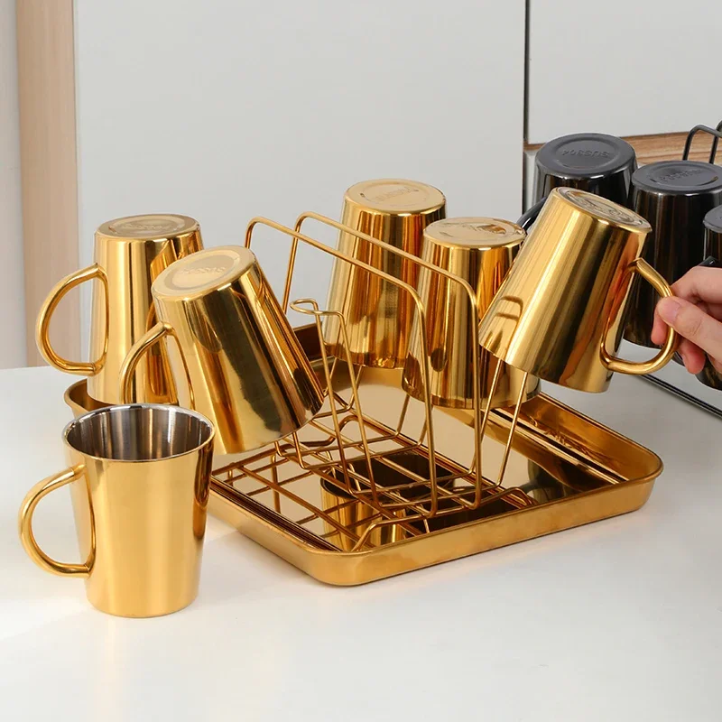 Thickened 304 Stainless Steel Water Cup for Kindergarten Drinking Cup Student Double Layer Anti-Scalding Cup Hotel Tableware Set