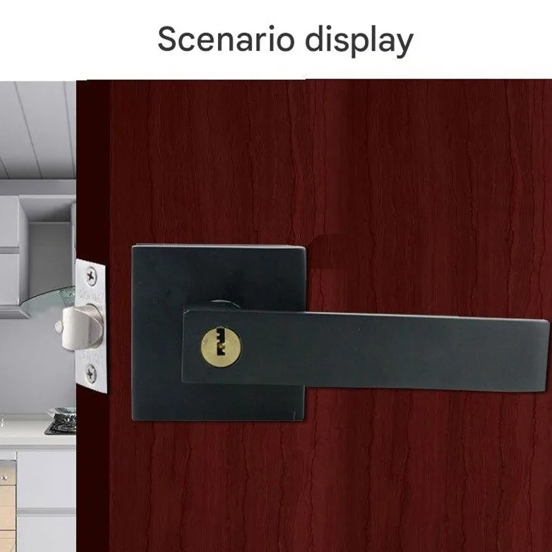 1/2 Pack Heavy Duty Keyed Entry Door Handle Set Entrance Handleset Matte Black Finish Square Door Levers Locks for Bedroom