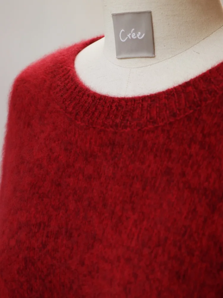 

Шерстяной свитер Cree Cisas с эффектом бархата, утепленный, базовый, для повседневной носки, с длинными рукавами, круглым вырезом, теплый, согревающий