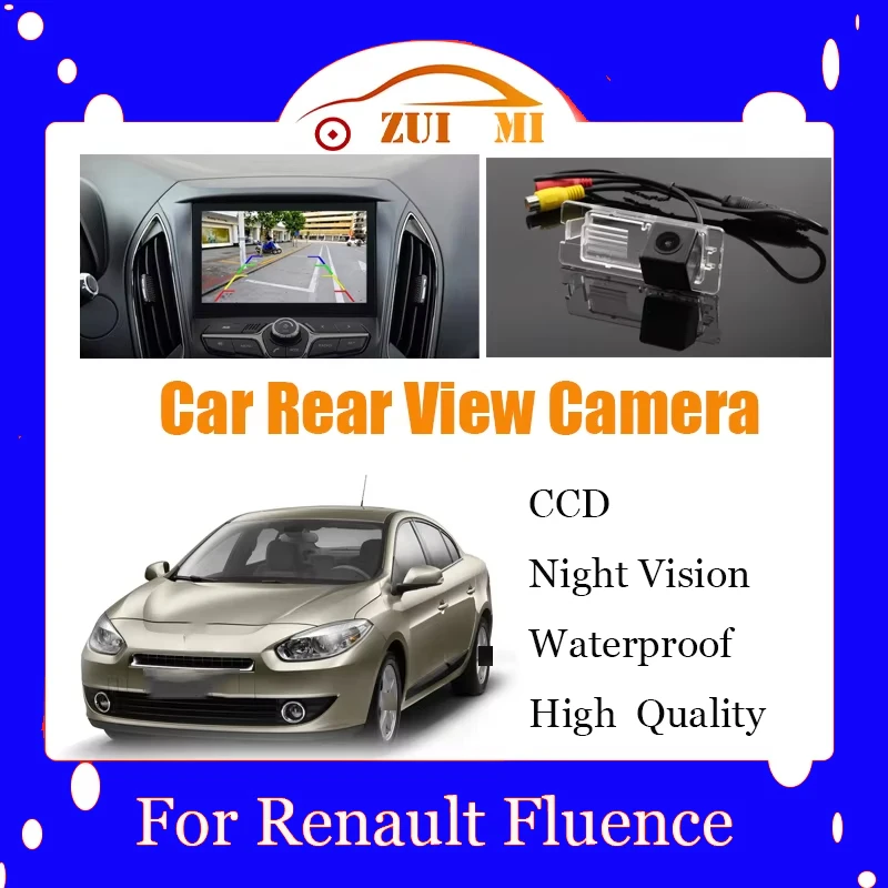 Car Reverse Rear View Camera CCD Full HD Night Vision Backup Parking Camera For Renault Fluence Z.E. 2011 2012Shockproof
