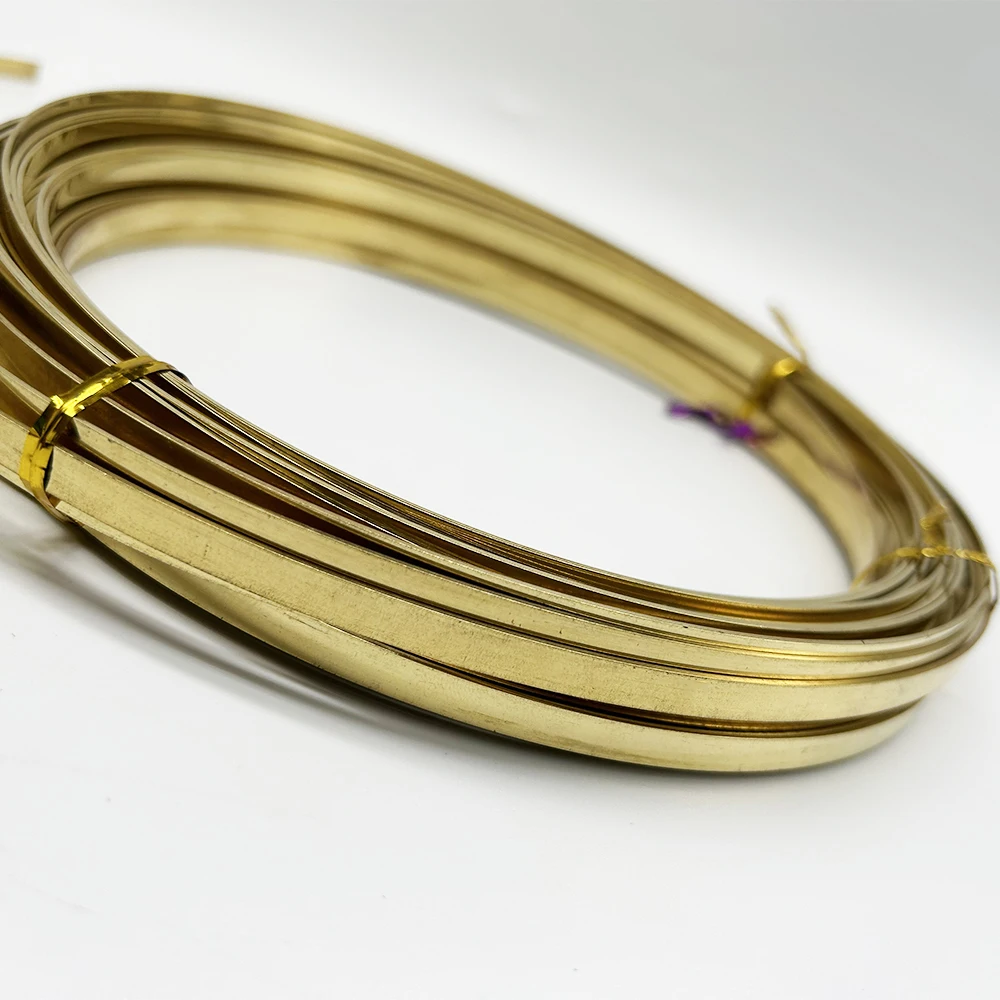 

H65 Латунная проволока Прямоугольная медная проволока 1x2 мм 1x3 мм 2x6 мм 0,3x0,8 мм Медная мишура для защиты окружающей среды Латунная прямоугольная проволока