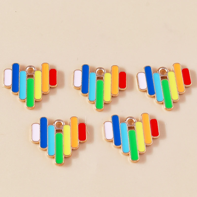 20 قطعة 18x16 مللي متر لطيف ملون المينا الحب القلب Charms المعلقات لصنع انخفاض الأقراط DIY القلائد أساور مجوهرات زعنفة