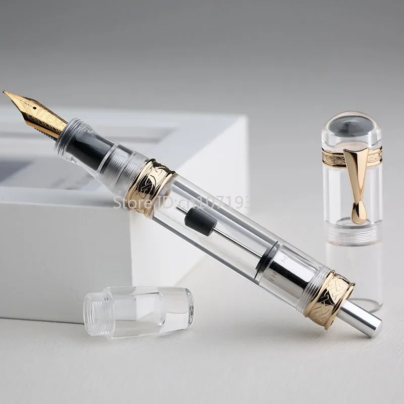 MAJOHN C5 High-efficiency Ink-absorbing Acrylic Fountain Pen Innovative Push-type Piston Vacuum Large-capacity Ink Writing Pen