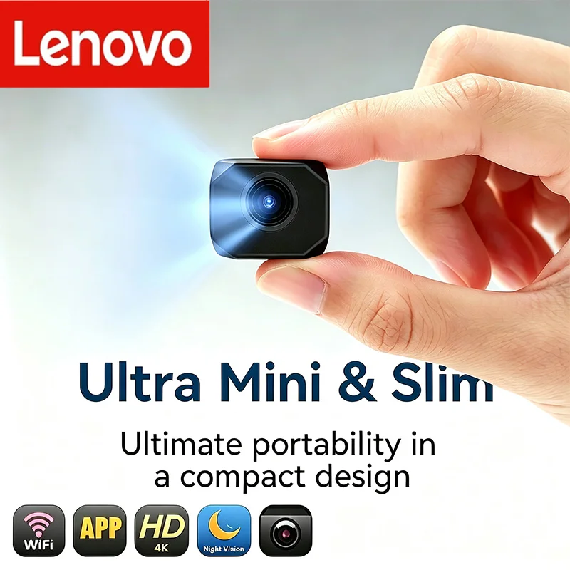 Lenovo 4K HD WiFi Camera APP Hotspot Remote Monitor Portable Camcorder Home Security Surveillance Real-time Viewing Smart Camera