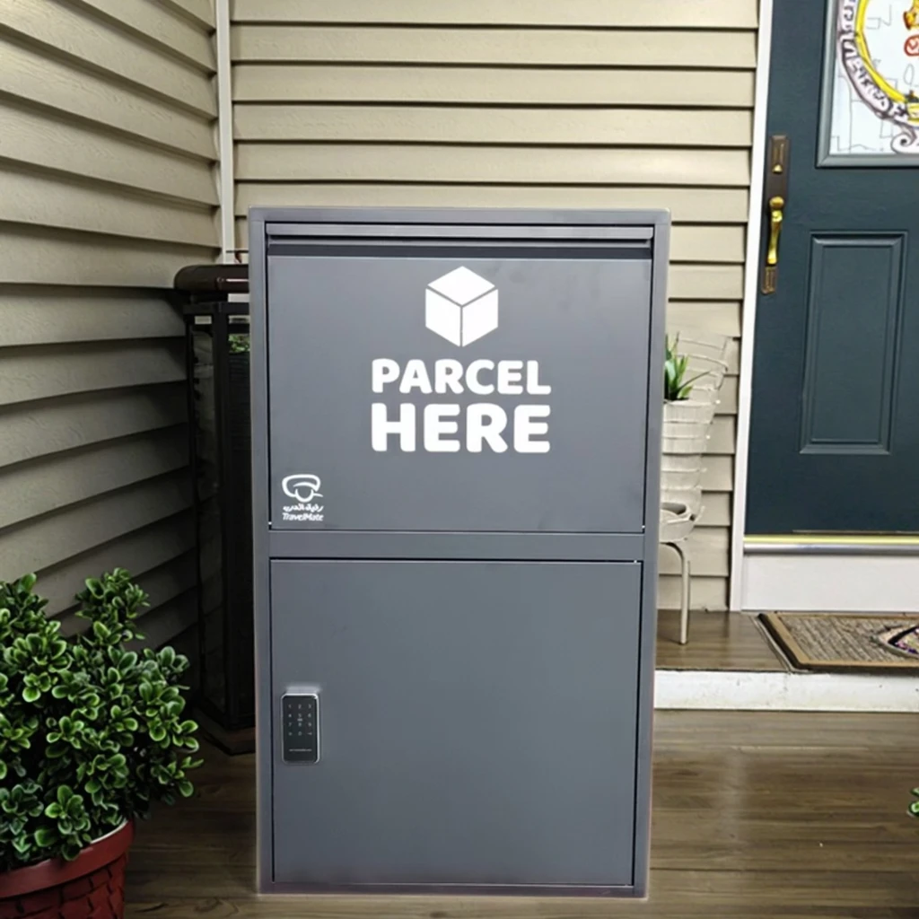 OEM custom garden metal packing box with smart lock, large capacity package delivery box