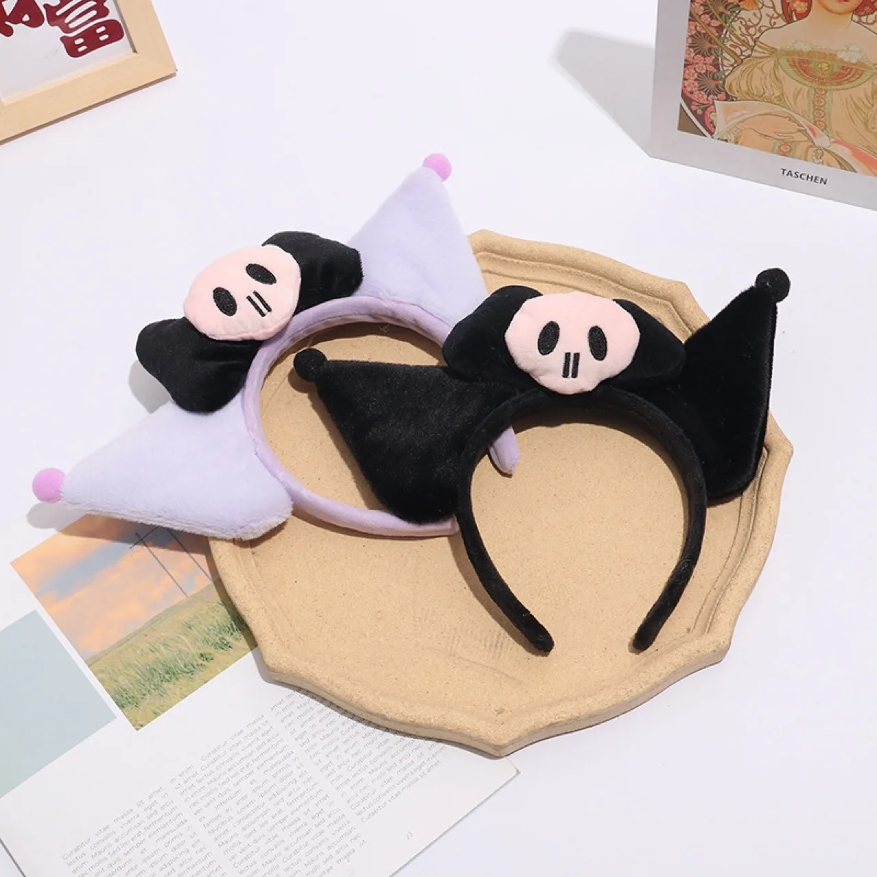 Kawaii Sanrio Headband Kuromi My Melody Cinnamoroll Cute Anime Plushie Hair Accessories Halloween Series Kid Toys Doll Girl Gift