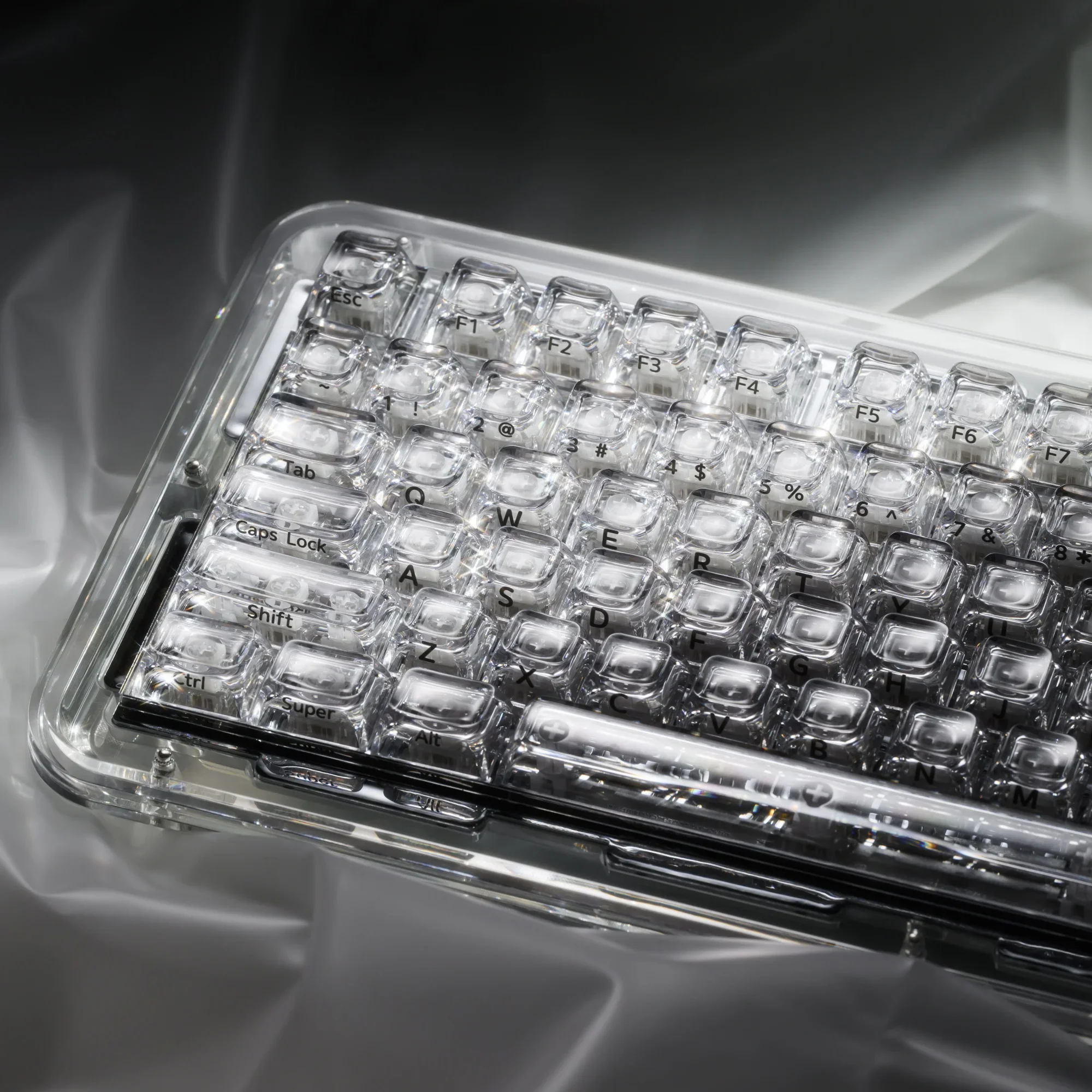 2026 Neue Kristallklare Transparente Tastenkappen für Mechanische Gaming-Tastaturen Cherry Key Caps Seitlich Bedruckt Hintergrundbeleuchtete RGB-Tastenkappen 132 Tasten – Detail 3