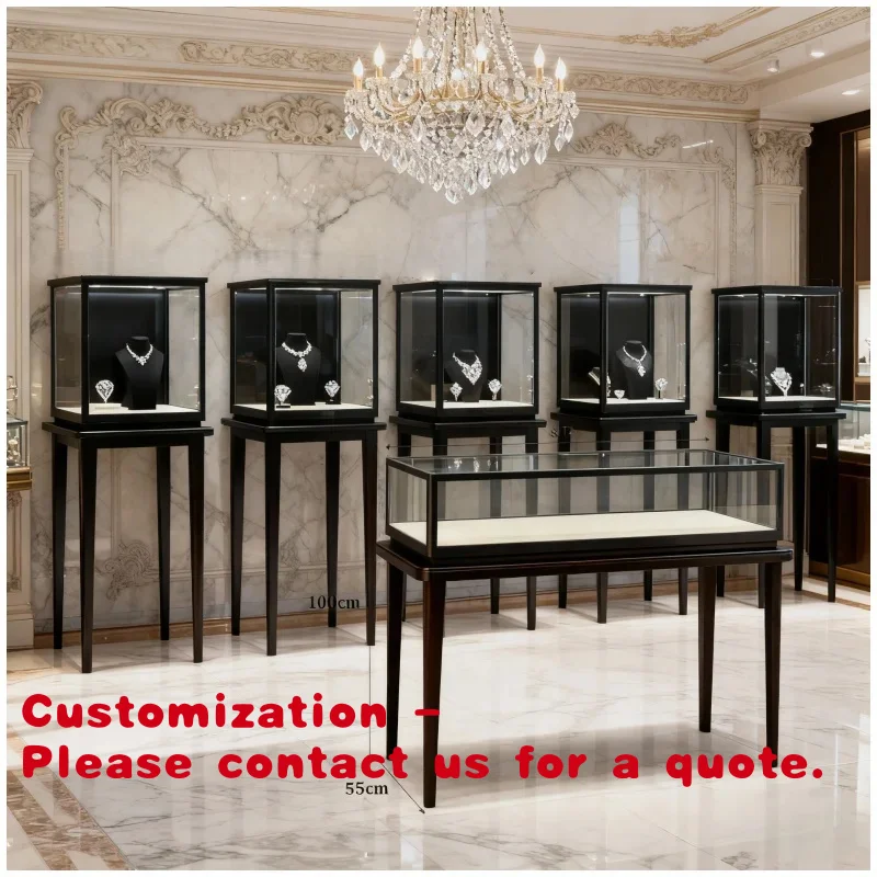 

Customize.Professional Custom Black Stainless Steel Display Cabinet With Led Light and Lock