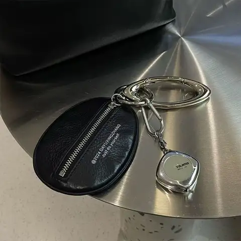 비드 체인 키 백 블랙 고급 동전 가방 PU 가죽 동전 지갑으로 패셔너블