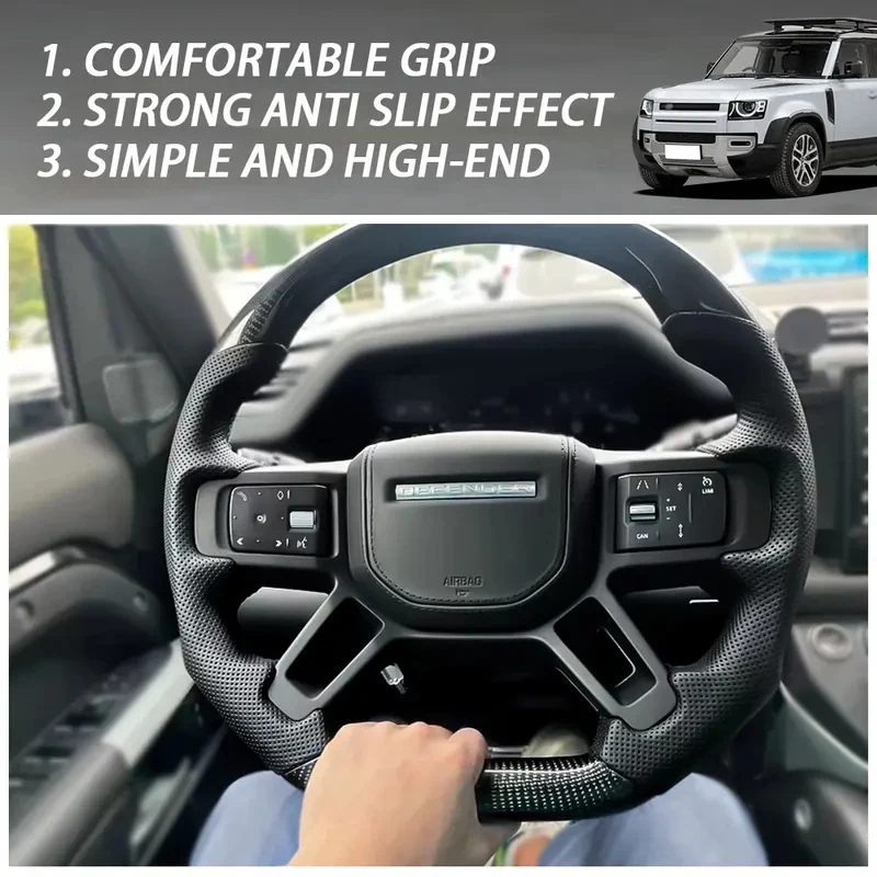 Car Steering Wheel Fit For Land Rover Defender 2020- 2025 100% Carbon Fiber Customized Racing Wheel