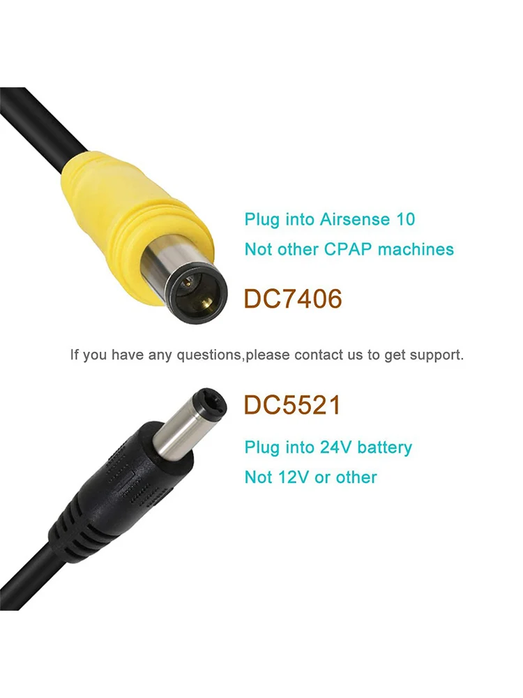 ResMed S10 CPAP Machine CPAP Power Cord DC5521 To DC7406 Plug Cable Supplies For Travelling Bussiness on Train Airplane Camping