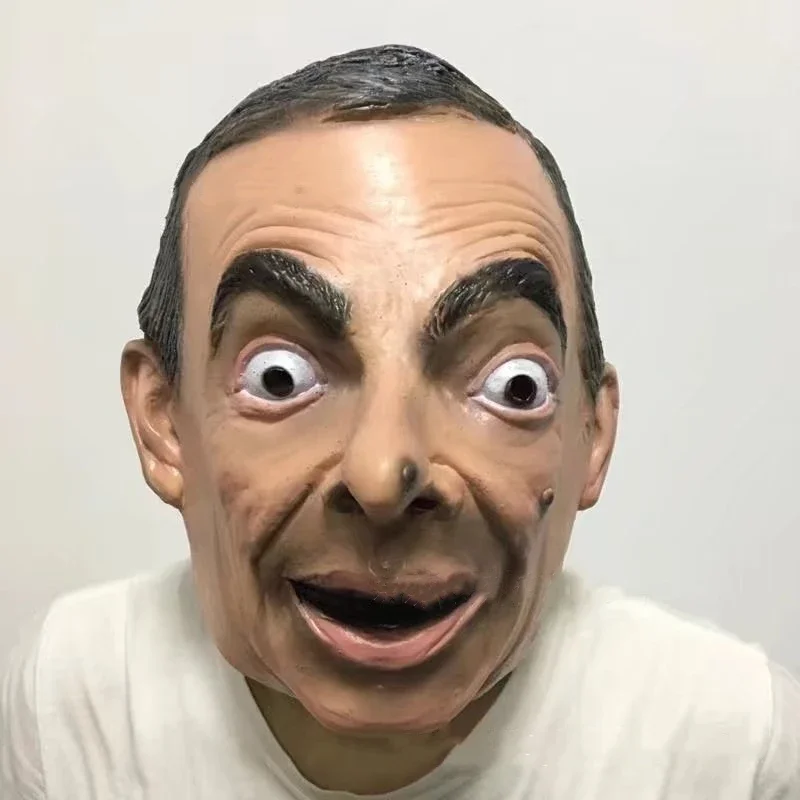 

Latex Realistic Mr Bean Mask Human Male Head Halloween Carnival Mask Costume Dress Party Masques Funny Mask for Men