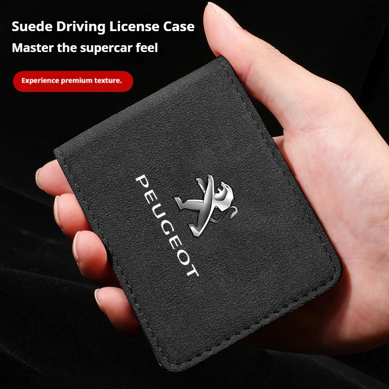 

Ultra-thin car driving license cover credit card holder suitable for Peugeot 5008 408 308 208 2008 3008 Rifter 508 301 108 608