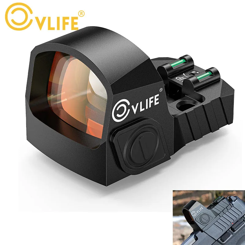 CVLIFE 2MOA WolfCovert Motion Awake Red Dot Open Reflex Sight Compatible with RMSC Adapter Plate for MOS 21mm Picatinny Base