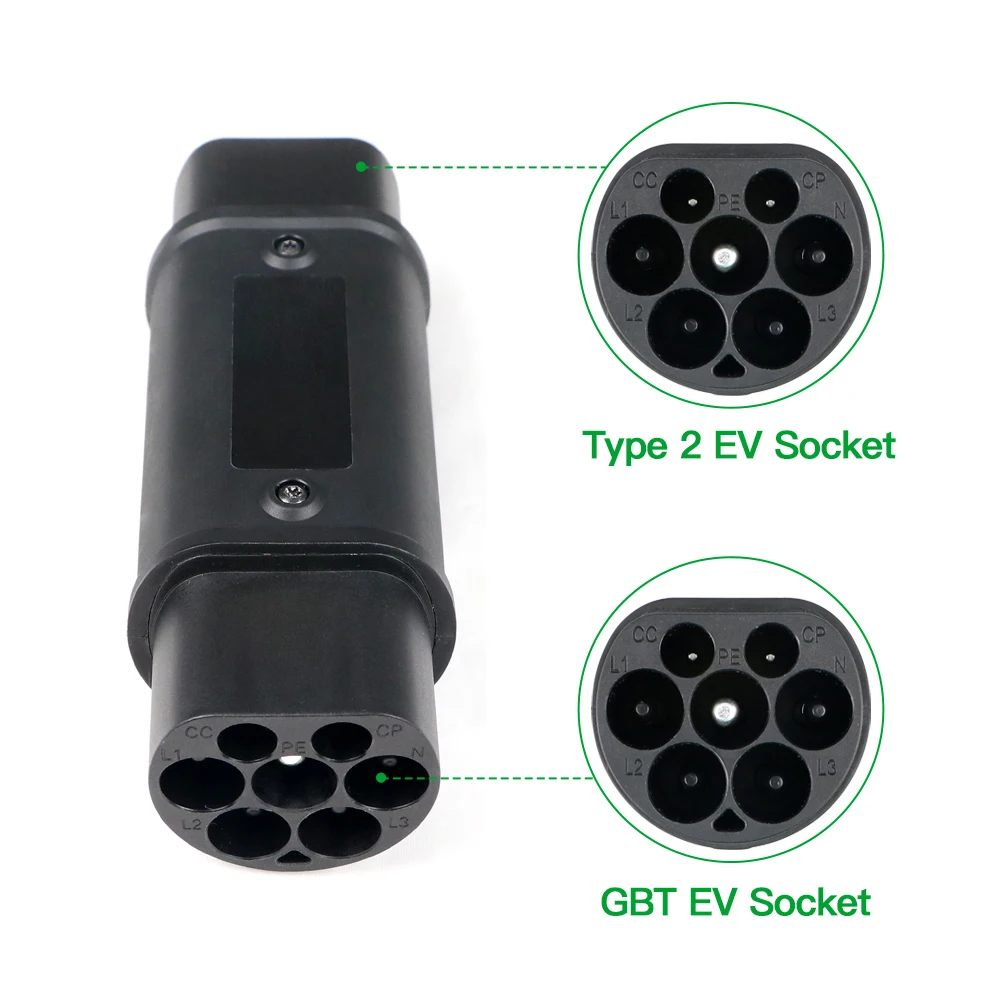 EV Adaptor Type1/2 to GBT Use for China Standard Vehicles Charging One Side to GBT Cars Another Side to Type1/2 Female EV Plug