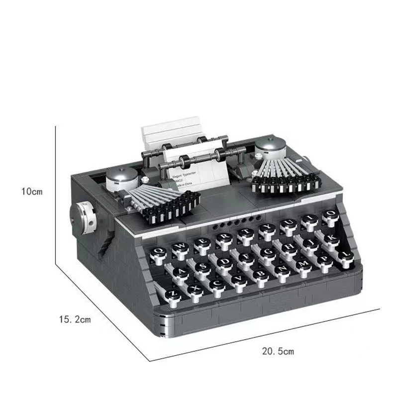 1000+PCS Mini Vintage Typewriter Building Blocks High Difficulty Assembly Desktop Decoration Holiday Gift view 5