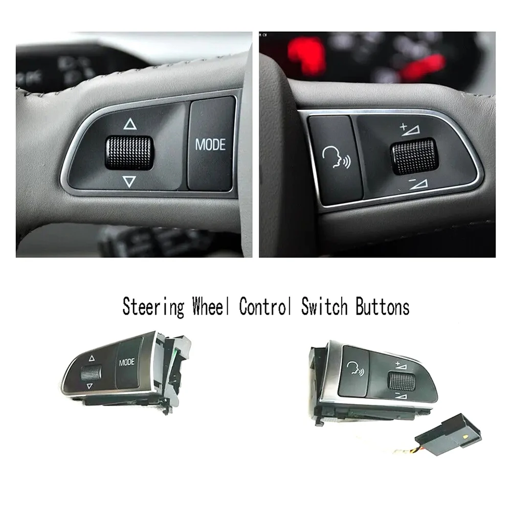 L&R Steering Wheel Buttons MFSW Control Switch Cruise Control Switch for Audi Q5 Q7 A3 A4 A5 A8L A7 A6 C6 A8 S5 S8