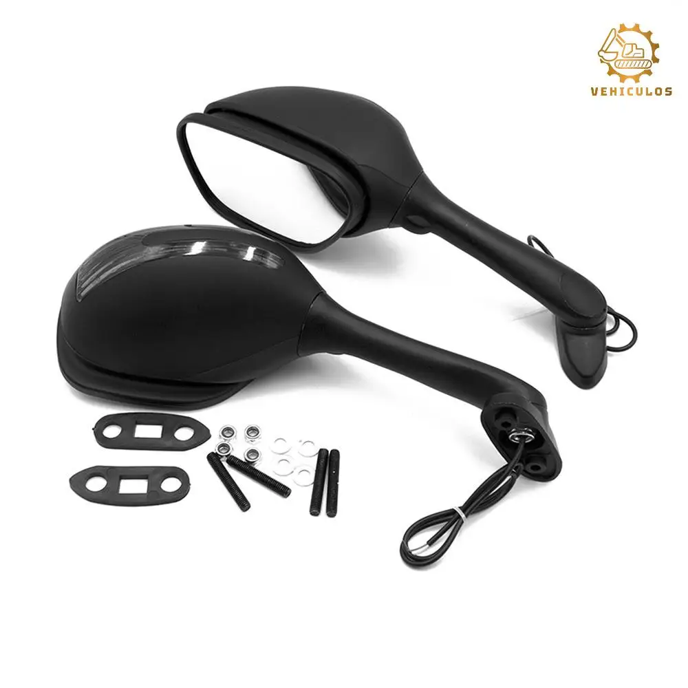 

Rearview Side Mirrors With LED Turn Signal For Suzuki GSXR 600 750 2006-2015 GSXR 1000 2005-2015 K5-K9 Motorcycle Black Pair