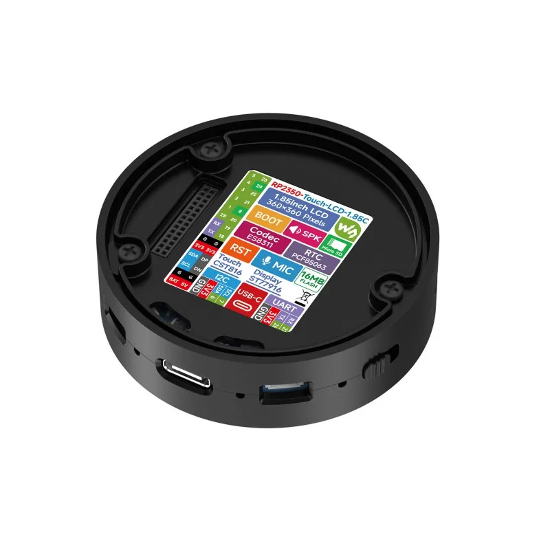 Waveshare RP2350 1.85inch Round LCD Development Board, 360×360, 65K Color, Dual-core And Dual-architecture Design view 4