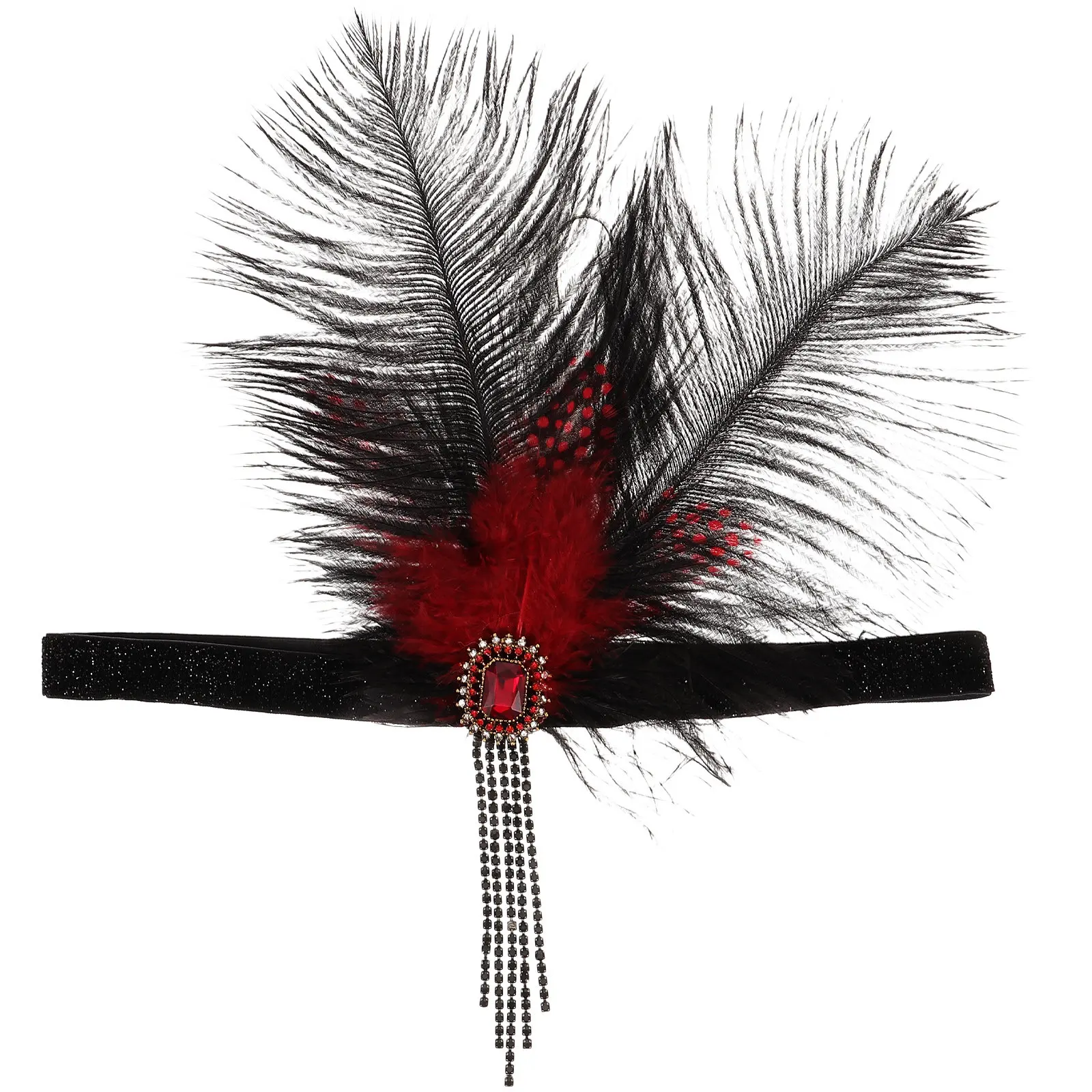 

Винтажный ободок для волос с перьями в стиле 20-х годов для женщин, аксессуар для фестивалей, вечеринок, выступлений и карнавалов