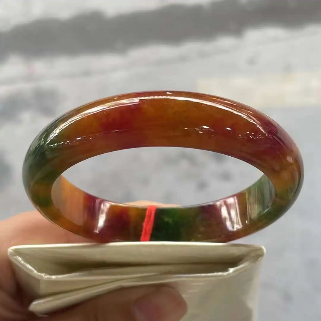 Ice Waxy Jadeite Three-color Jade Bracelet With Water First-class Perfect Appearance High-quality BANGLE  FINE Jewelry Handring