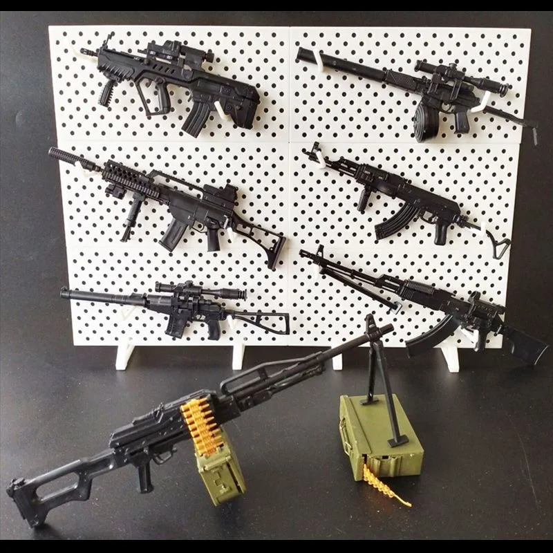 1/6 Monteren Pistool Model Machinegeweer Machinepistool Sniper Rifle SVD AK47 MP40 MG42 Plastic Montage Kit 8 stks/set