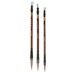 Pack of 3 Professional Chinese Calligraphy Kanji Japanese Sumi Drawing Brush Large, Small, Medium Size