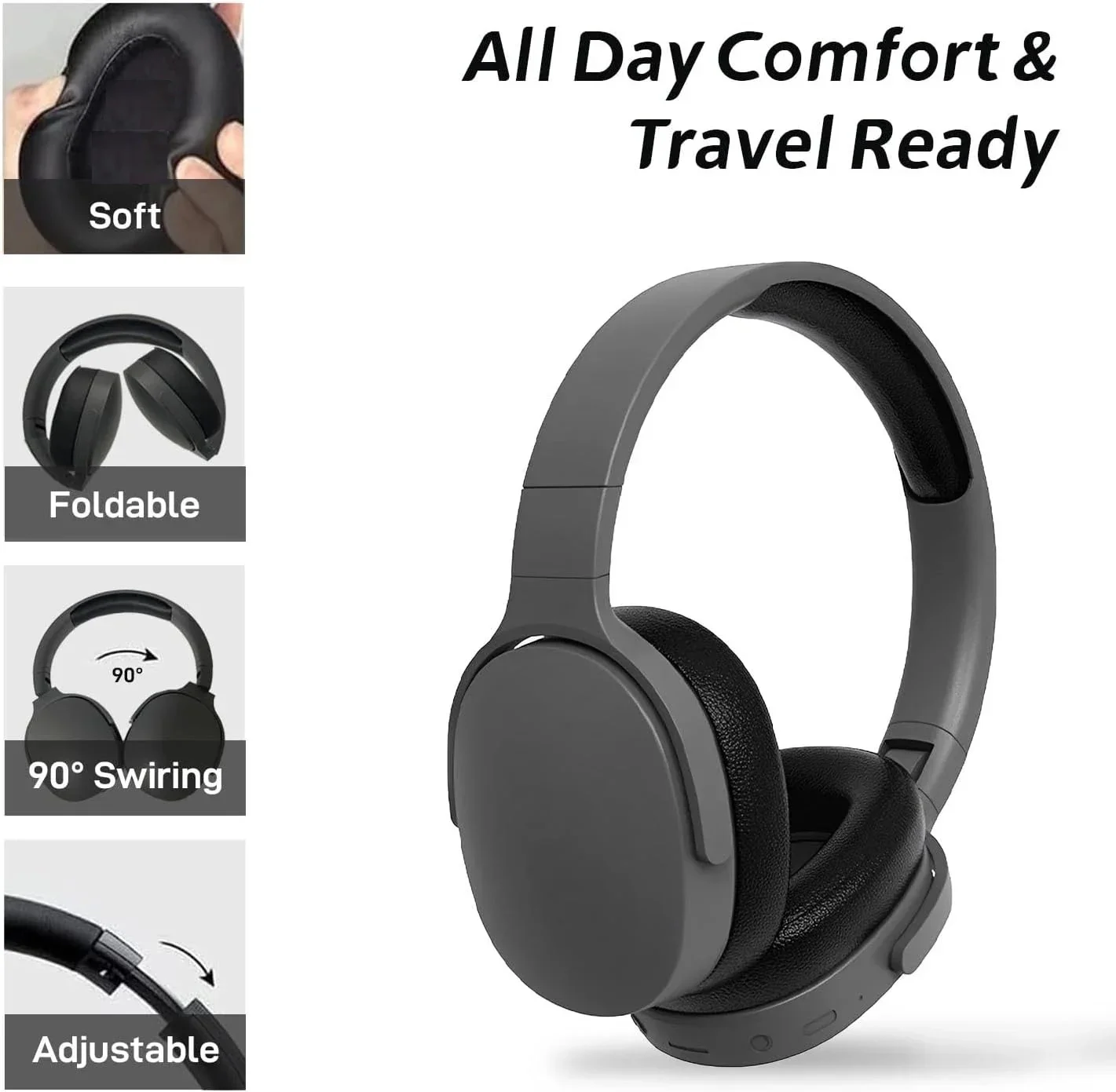 

SONY Wireless Bluetooth 5.3 Headphones Over Ear HIFI Stereo Headsets True Sport Gamer Earphone TF/AUX Music Player with HD Mic
