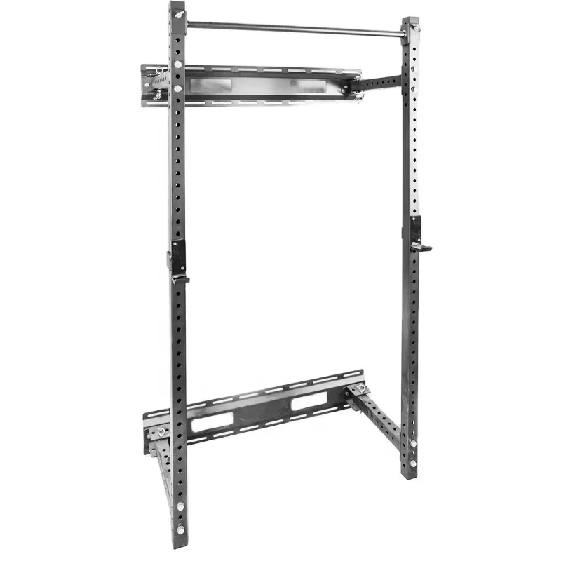 Commercial Functional Trainer Power Wall Mounted Foldable Gym Equipment Squat Half Rack