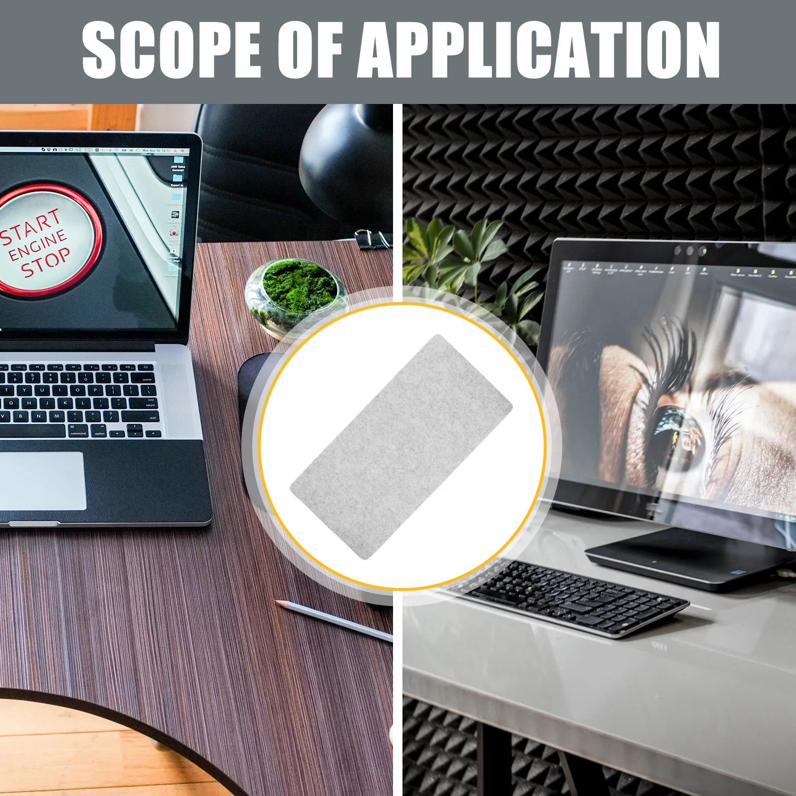 Large Non-Slip Office Desk Mat Felt Desk Pad Anti-Slip Soft Surface Protective Cushion Suitable for Home Study and Office