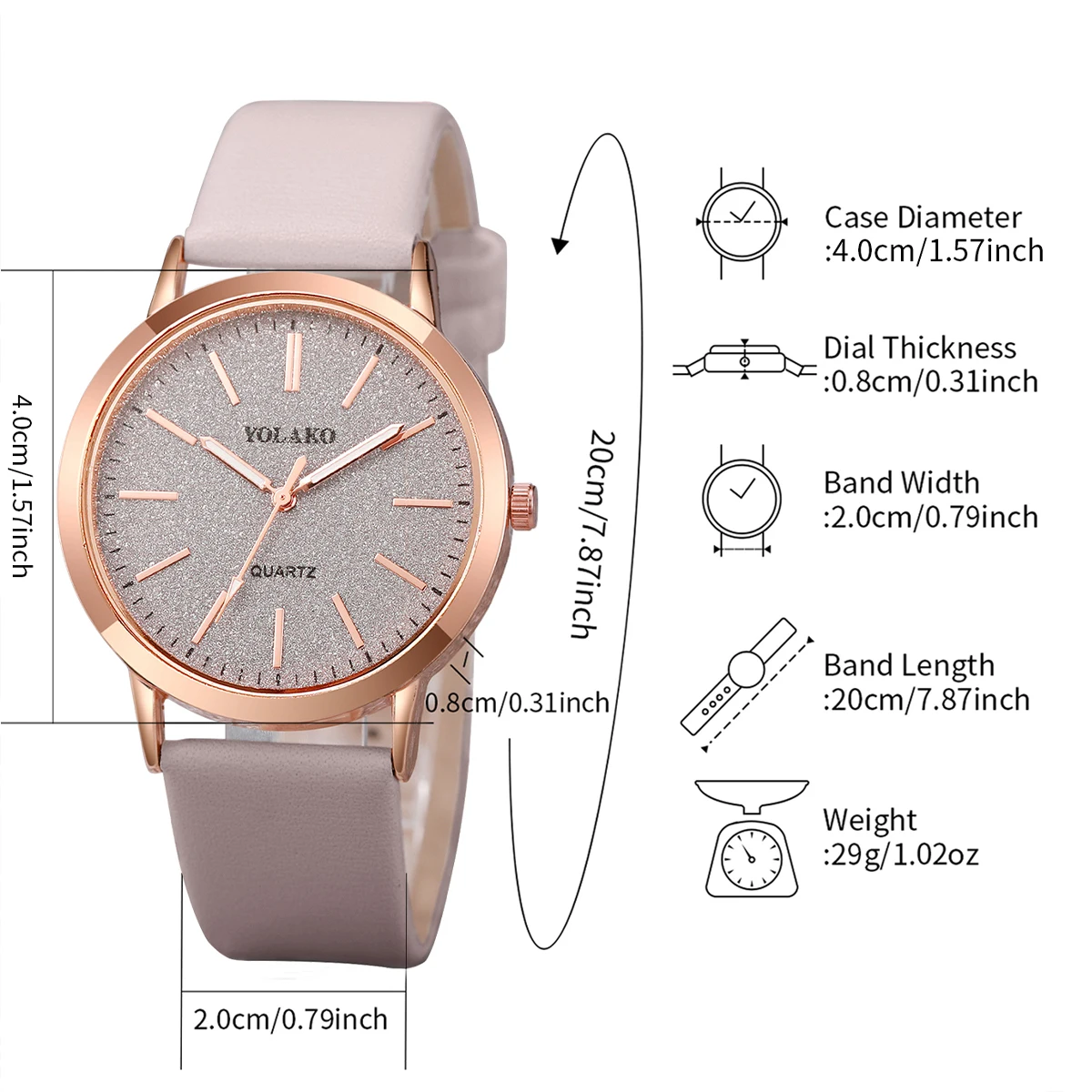 Fashion Matting Dial Women\'s Quartz Watch Leather Band Ladies Dress Watches